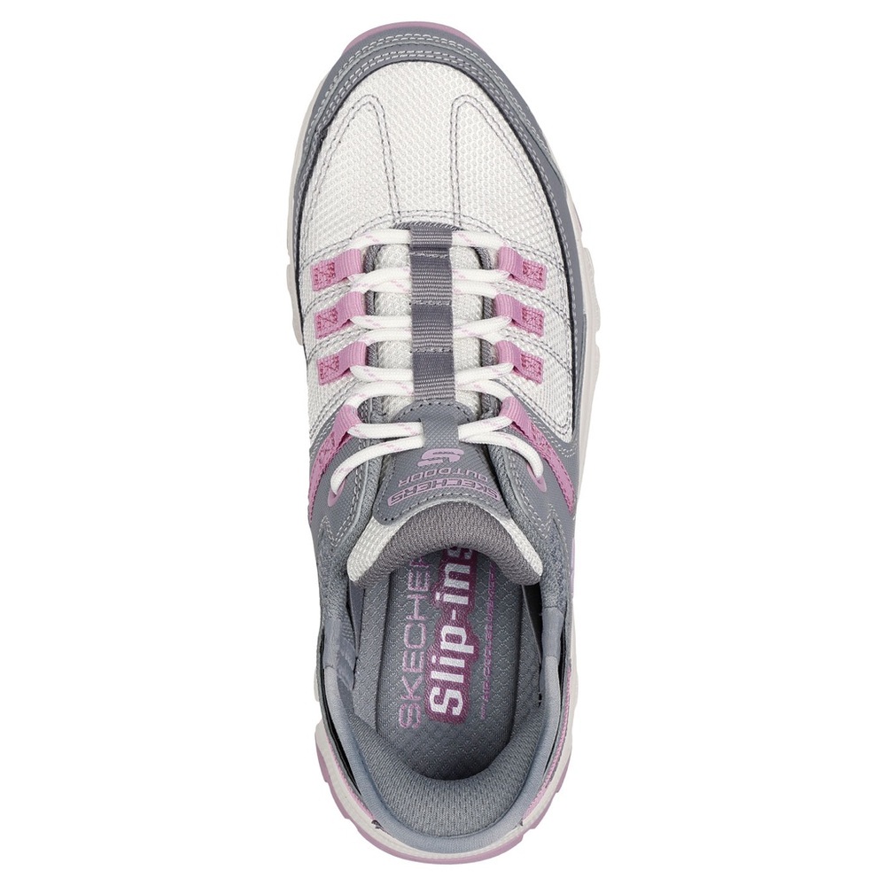 Skechers Women's Slip-In Sneakers - Gray, White, and Pink size 8